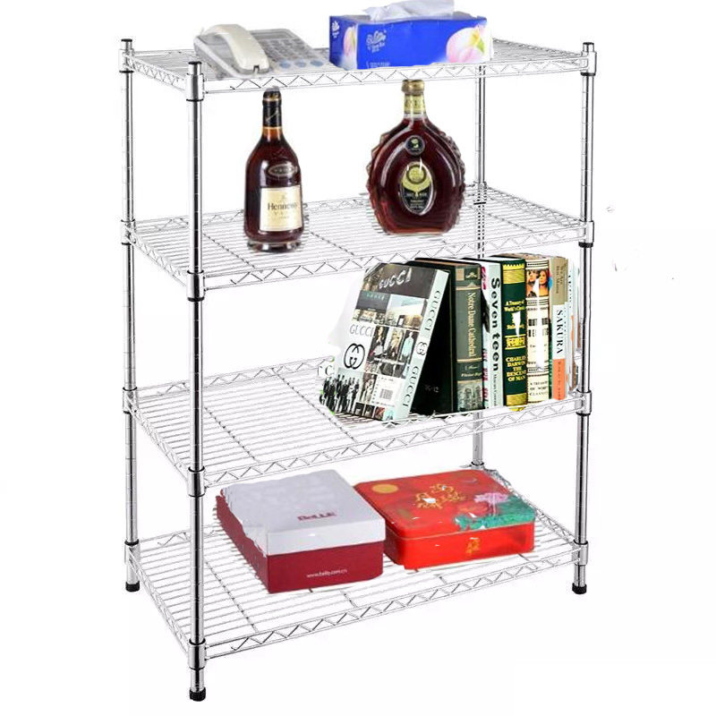 长80宽40储物架不锈钢色厨房置物架微波炉架锅架四层落地架整理架