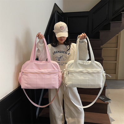 慵懒风云朵尼龙布大包轻便手提通勤托特女包健身套拉杆衣物旅行包