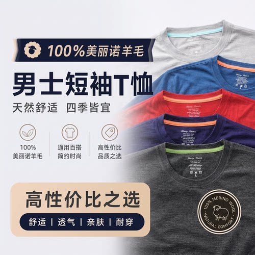 SHEEPRUN美丽诺羊毛T恤