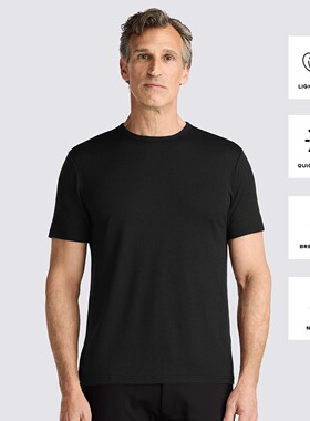 大牧场SHEEP RUN男美利奴羊毛短袖夏季轻薄混纺城市休闲T恤