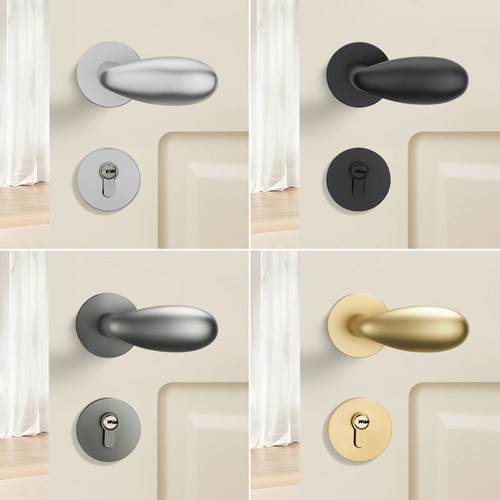 黑色幼儿园蛋蛋家用静音室内门锁