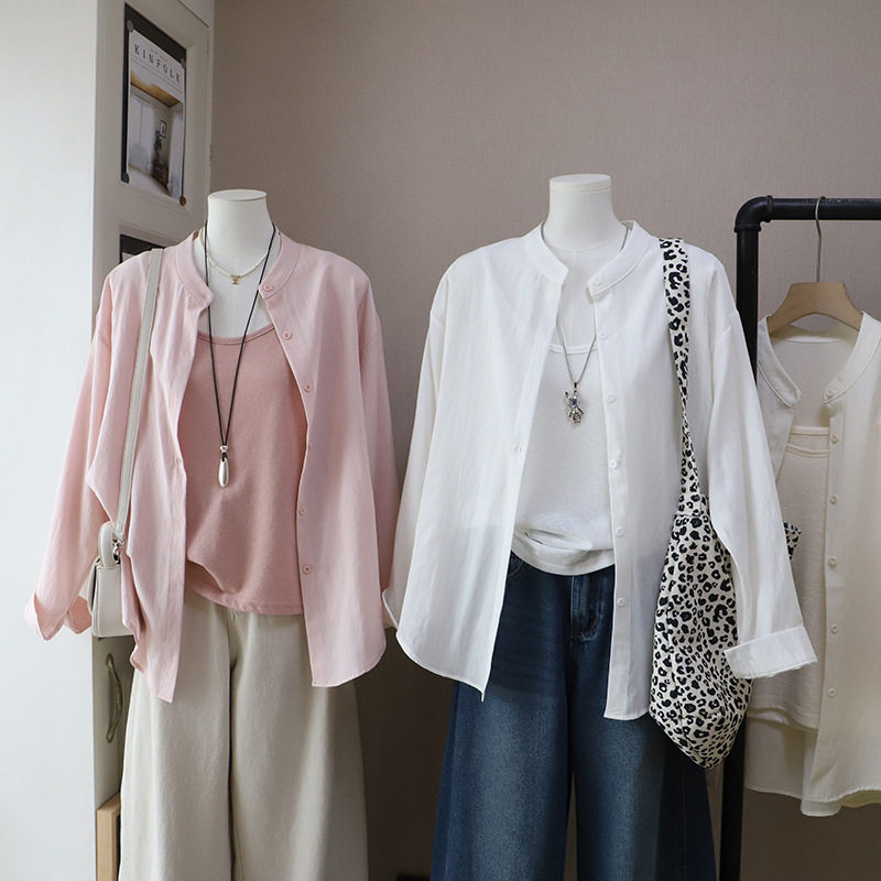 2026早春新款两件套吊带背心叠穿圆领长袖衬衫女士上衣韩版5960比,女装/女士精品,背心吊带,淘宝优惠券,粉丝福利购,淘宝优惠卷