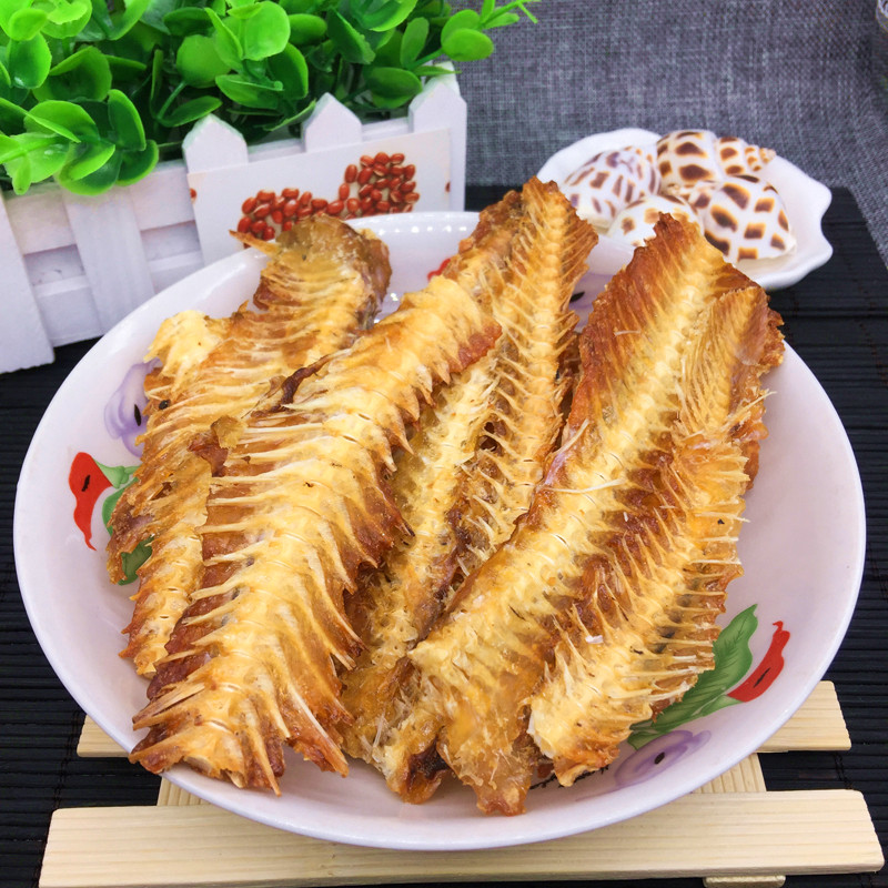 山东特产鱼骨头500g包邮 零食 香酥鱼排鱼刺即食鱼干货海鲜鱼骨粒