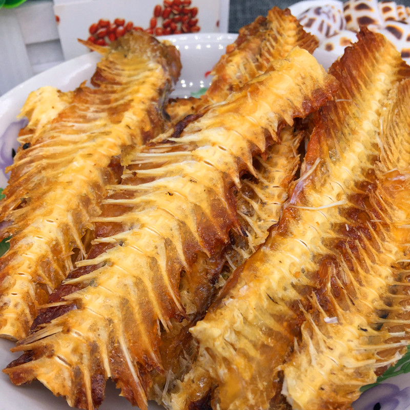 即食海味 香酥鱼排500g 鱼骨头小吃零食鱼排酥鱼骨粒鱼即食包邮
