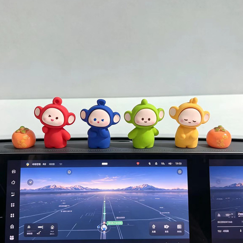 立体树脂治愈可爱解压天线宝宝公仔汽车摆件微景观装饰品潮玩盲盒