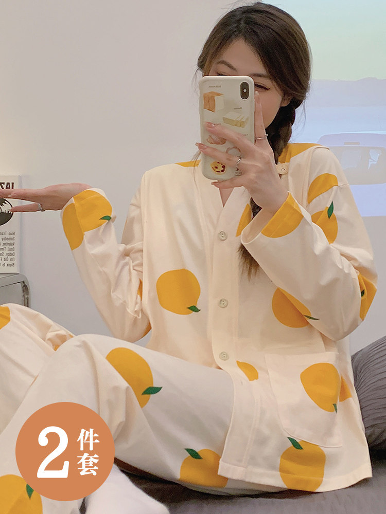 봄 가을 감금 의류 5월 순면 산후 간호 임산부 잠옷 여름 얇은 요양원 의류 임산부복