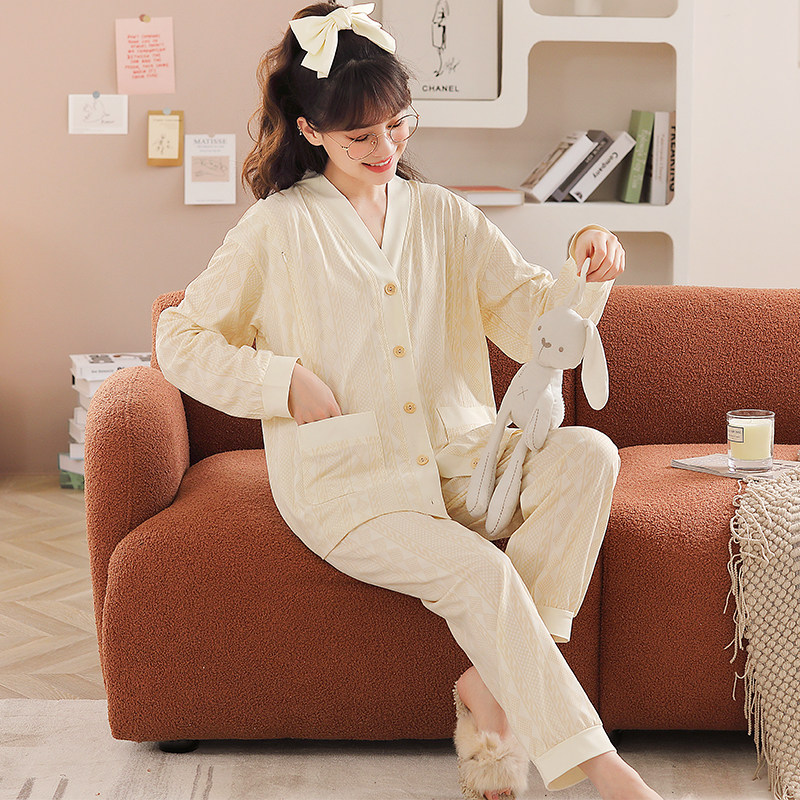 吸汗月子服春夏季薄款纯产后5月份产妇孕妇睡衣棉哺乳喂奶家居服