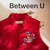 儿童新中式 马甲男女童仿漳绒福禄唐装 坎肩25冬宝宝红色拜年服7