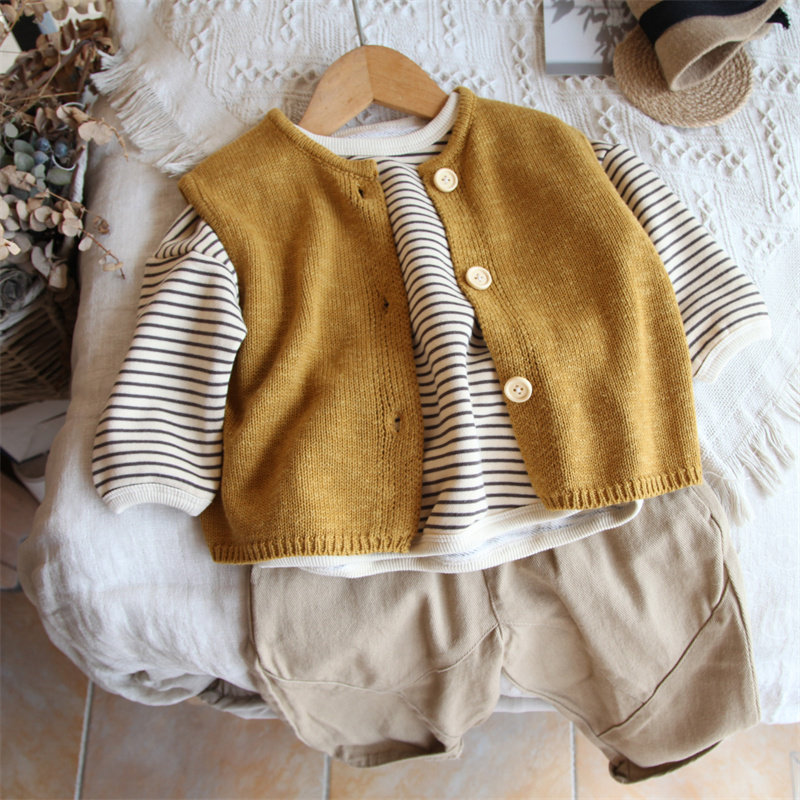 26春文艺风儿童毛衣弹力针织马甲背心洋气男女宝宝坎肩背心外套7