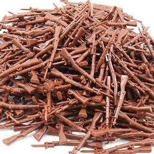 积木配件 军事 98K 枪 冲锋艇 救生船 战马 拼装玩具