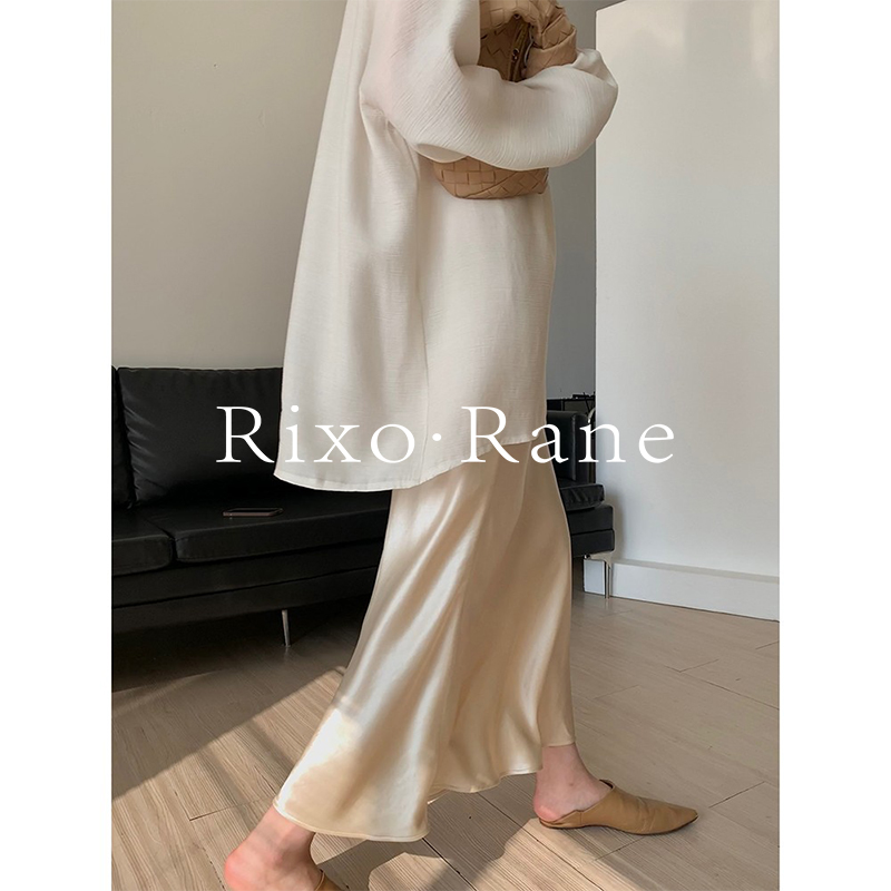 法国Rixo Rane ⭐法式气质醋酸缎面半身裙女夏高腰显瘦垂感鱼尾裙 女装/女士精品 大码半身裙 原图主图