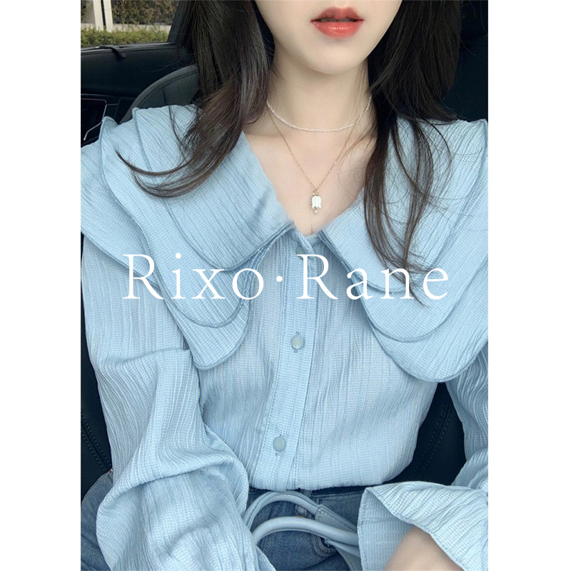 法国Rixo Rane ⭐法式漂亮衬衫春独特别致高级感娃娃领超仙上衣女