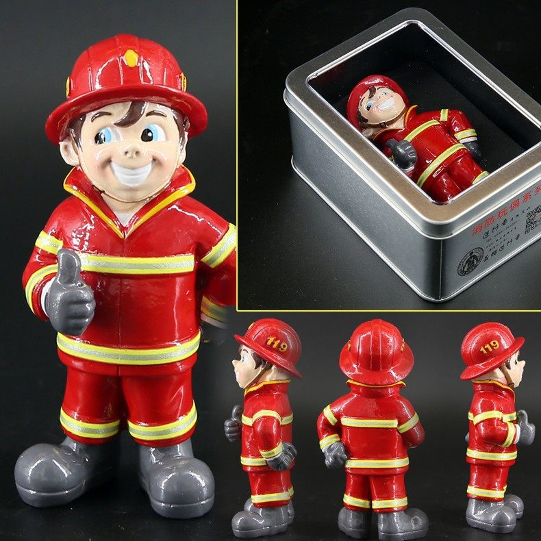 消防救援正版卡通消防员玩偶公仔摆件手办119宣传活动礼品纪念品