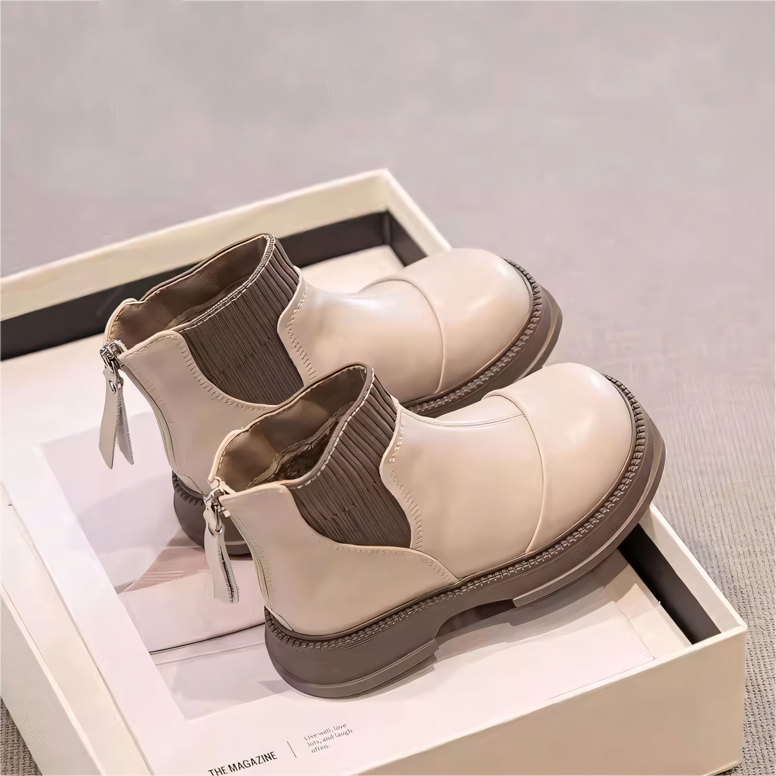 真皮女童短靴2025新款冬款毛线口加绒儿童靴子马丁靴女孩皮鞋皮靴