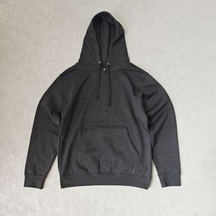 上衣灰色基础拉链帽衫 春秋季 复古卫衣男女款 深灰色美式