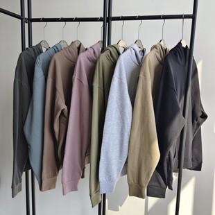 美单加绒春秋款 多色简约套头连帽卫衣宽松运动百搭休闲加肥加大冬