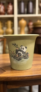 满意精品紫砂手工制作精品苹果绿泥泥绘中小号花盆