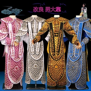 戏剧戏曲闽剧服装歌仔戏高甲戏将军广式改良靠勾金鱼鳞靠武生战袍