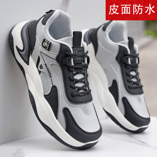 回力运动鞋男款2025冬季新款休闲男鞋皮面防水户外工作开车旅游鞋