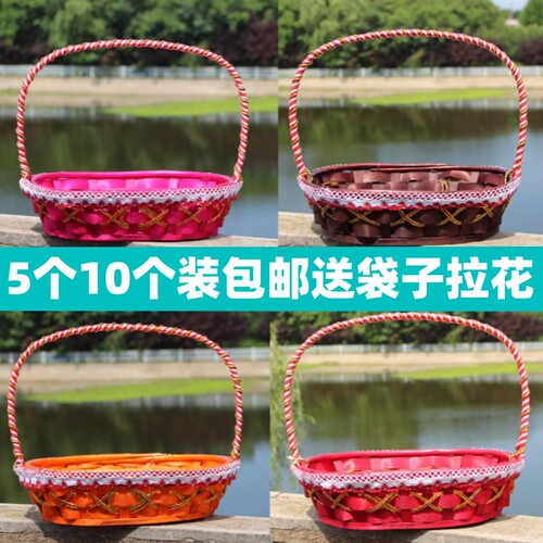 藤编水果篮手工花篮采摘篮送礼品篮礼品篮果蔬篮展示篮手提鸡蛋篮