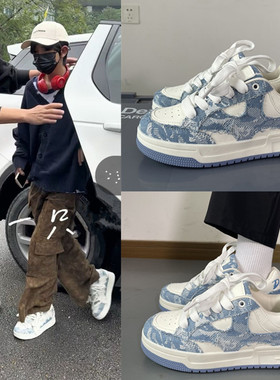 TF家族4代陈浚铭同款防滑板鞋牛仔布休闲女板鞋小白鞋学生百搭鞋