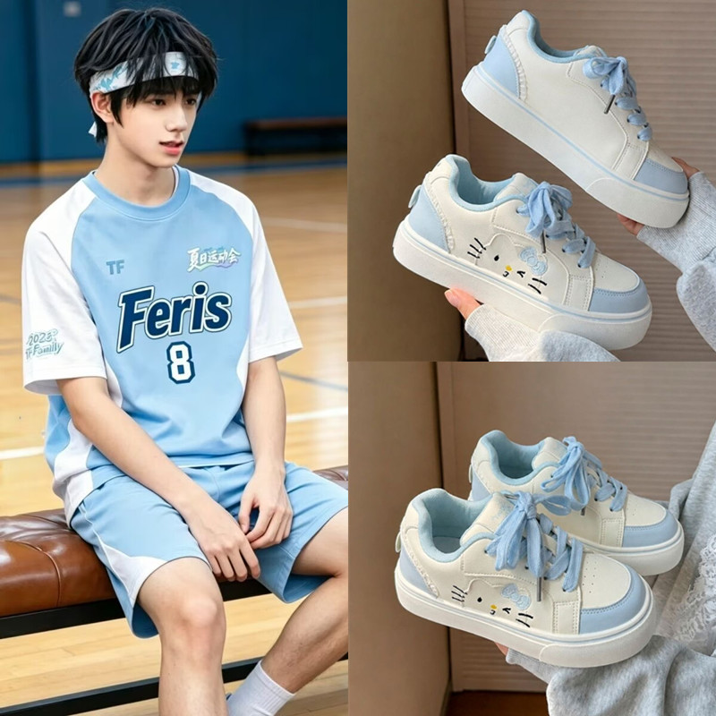 TF家族王橹杰同款厚底小白鞋不撞款女鞋子百搭学生大头运动面包鞋图片