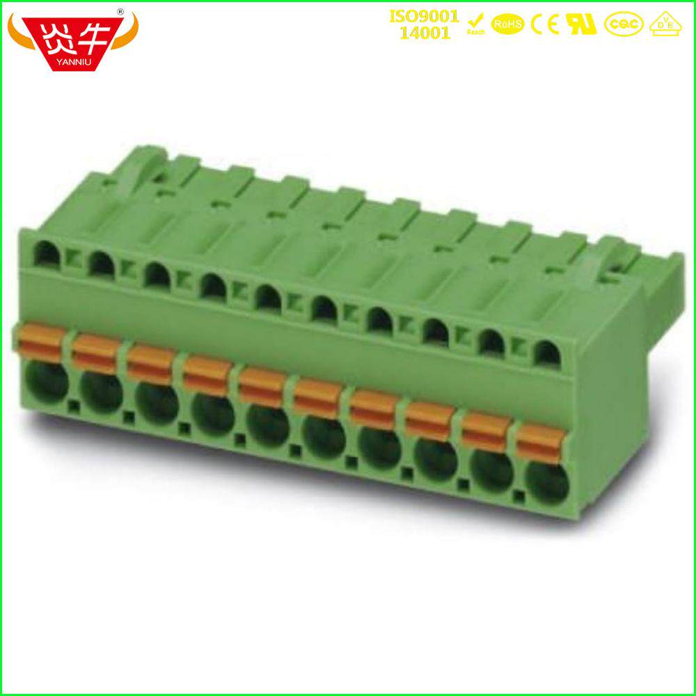 弹簧插拔式PCB接线端 KF2EDGKDF 5.08mm FKCT 2,5 ST连接器接插件