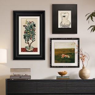 法式中古风装饰画客厅组合小众艺术高级感常玉挂画复古软装玄关壁