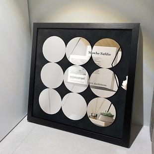 入户玄关柜摆件中古风镜面亚克力客厅装 饰画遮挡电表箱镜子高级感