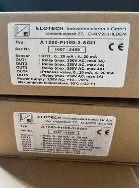 ELOTECH A1200-Pt100-2-SGl1温控
