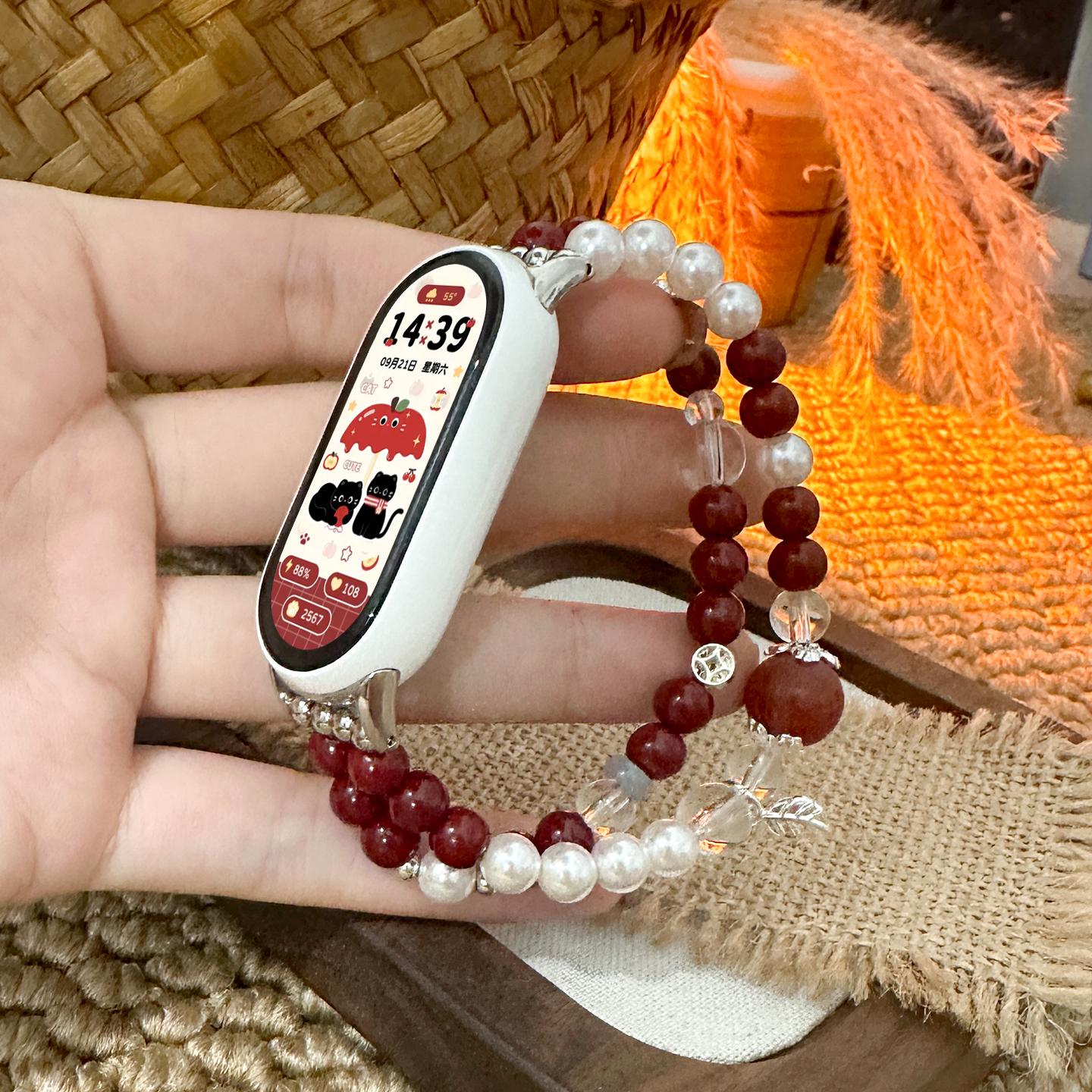 原创转运南红适用小米手环10表带9pro手表腕带表链华为手环八九十