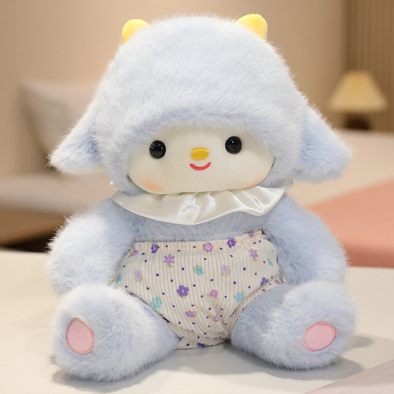少女心可爱甜美碎花裤小羊毛绒玩偶安抚睡觉陪伴布娃娃礼品软萌羊