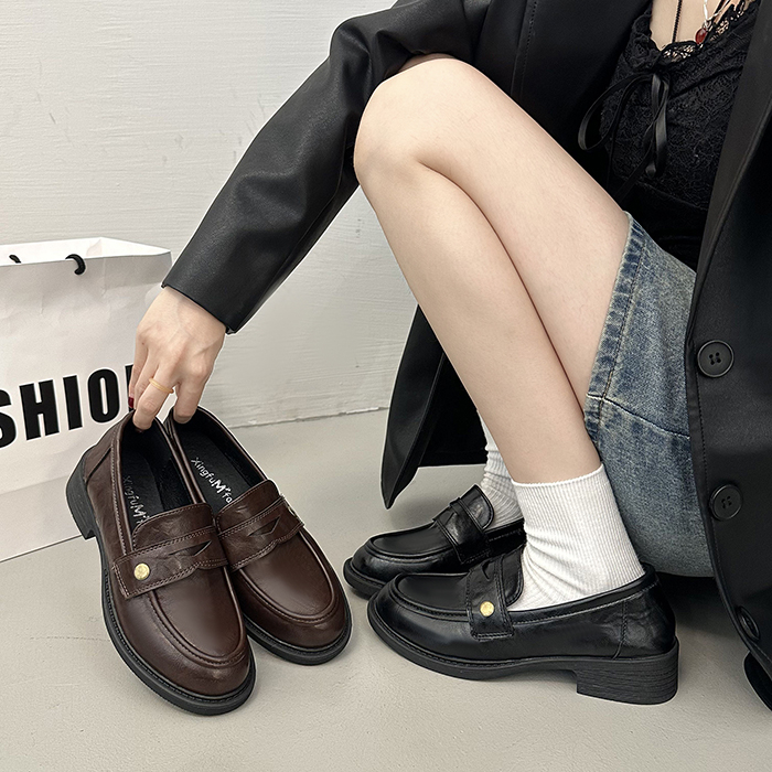 秋季复古风橡胶jk圆头厚底百搭