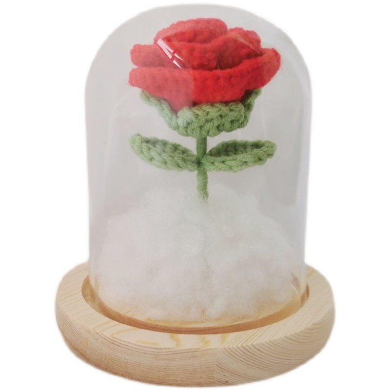 THE LITTLE PRINCE ROSE CROCHET DIY MATERIAL PACK COUPLE GIFT FLOWER ORNAMENT HAND-WOVEN ARTIFICIAL FLOWER