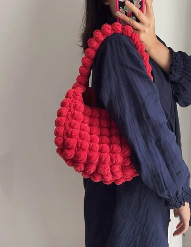 手工编织diy材料包豆豆包自制手提包送闺蜜女友礼物新手ins风