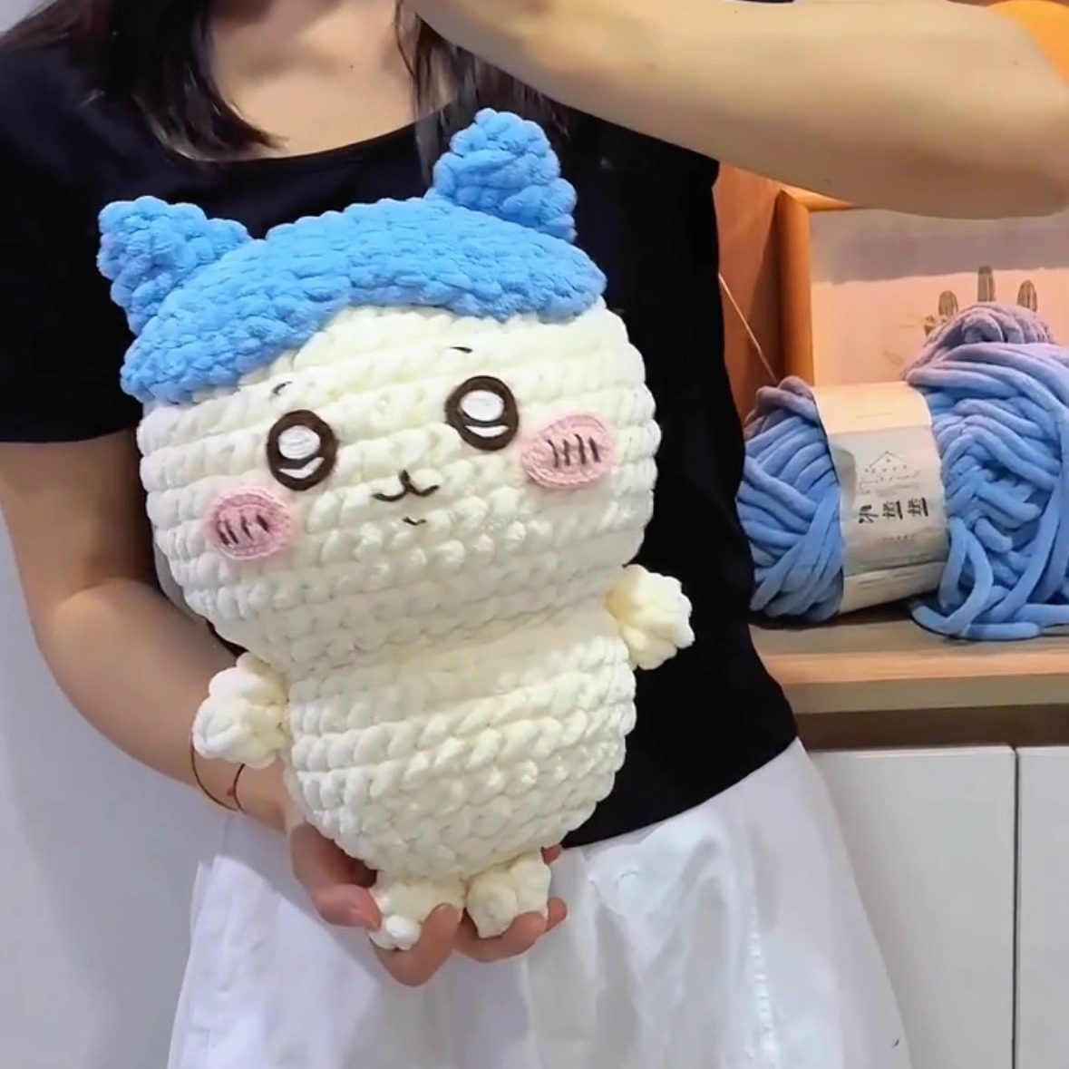 手工钩织DIY材料包小八乌萨奇玩偶可爱卡通自制送朋友礼物解闷