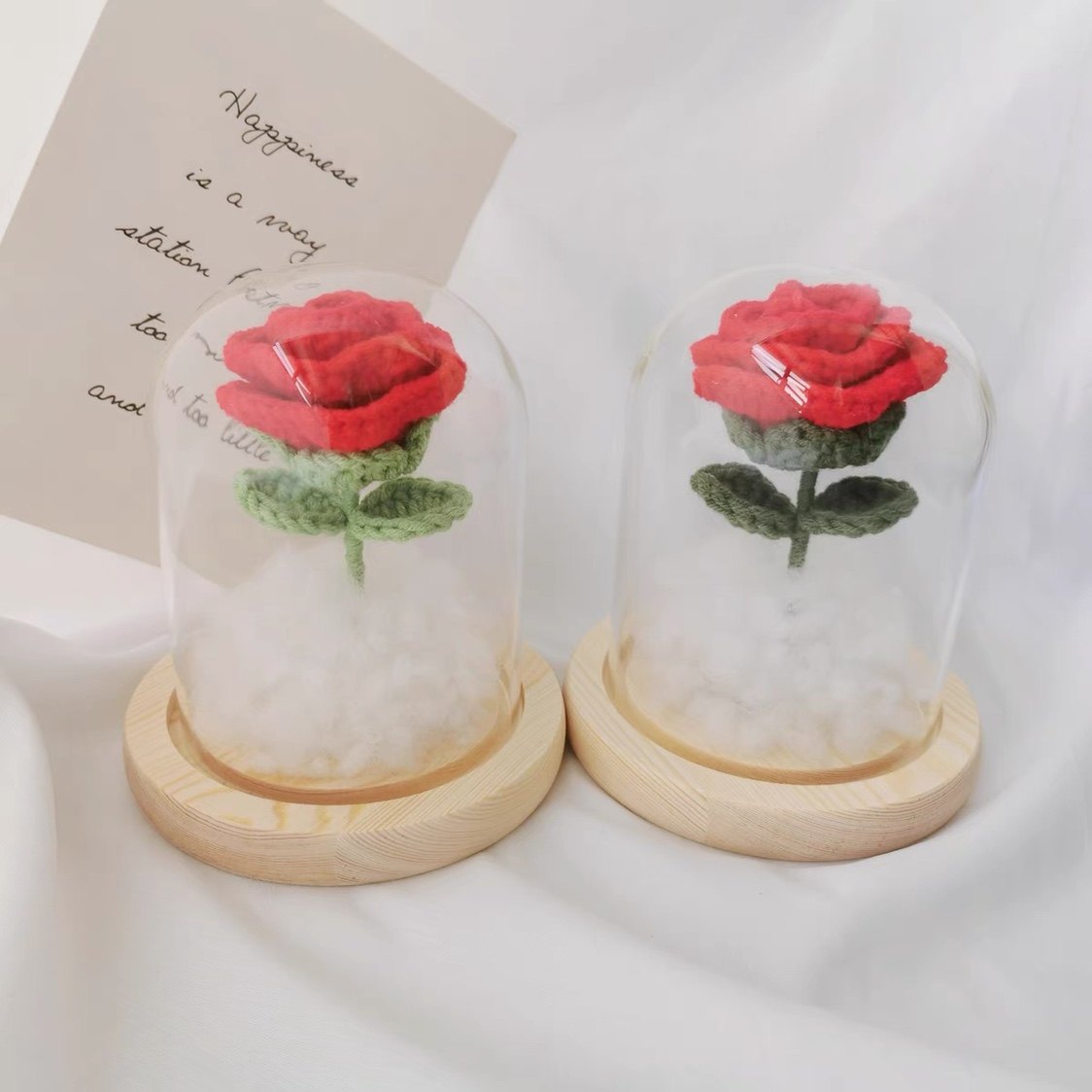 THE LITTLE PRINCE ROSE CROCHET DIY MATERIAL PACK COUPLE GIFT FLOWER ORNAMENT HAND-WOVEN ARTIFICIAL FLOWER