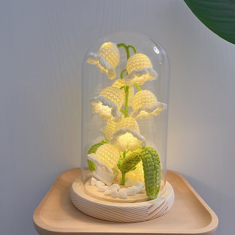 LILY OF THE VALLEY NIGHT LIGHT HAND-KNITTED DIY CROCHET MATERIAL PACK GIFT CHIME LANTERN ORNAMENT FOR GIRLFRIEND