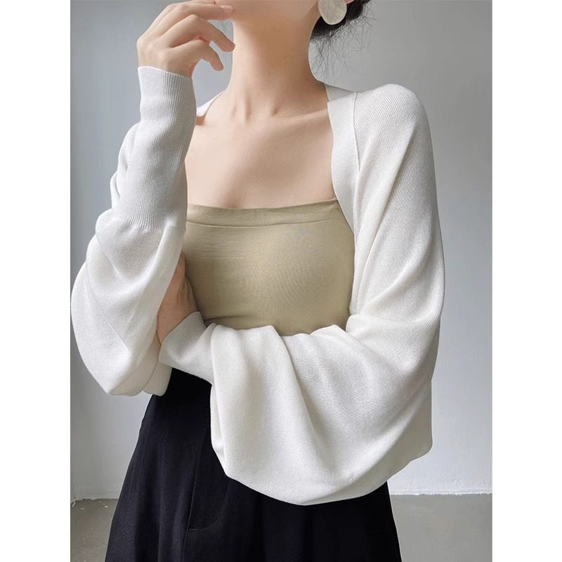 小坎肩冰丝针织防晒开衫女夏季