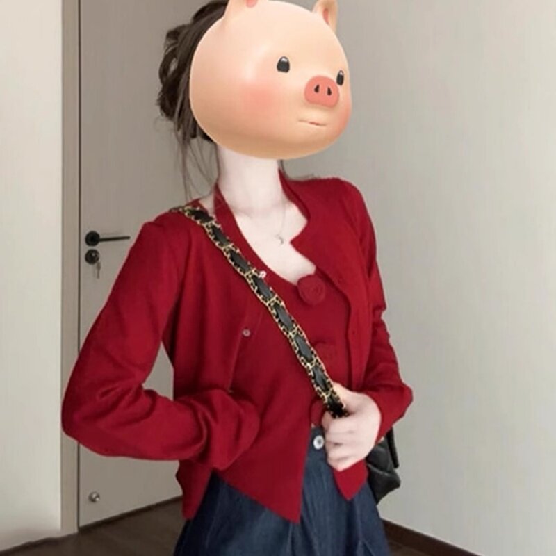 秋冬高级感休闲外搭毛衣开衫套装