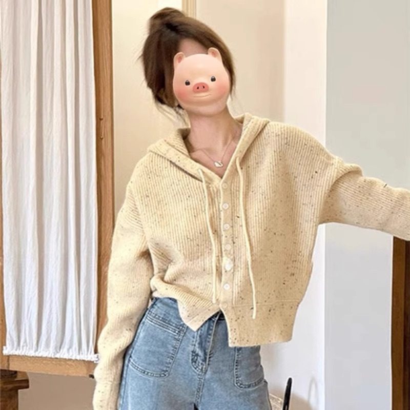 针织开衫宽松慵懒毛衣短款外套