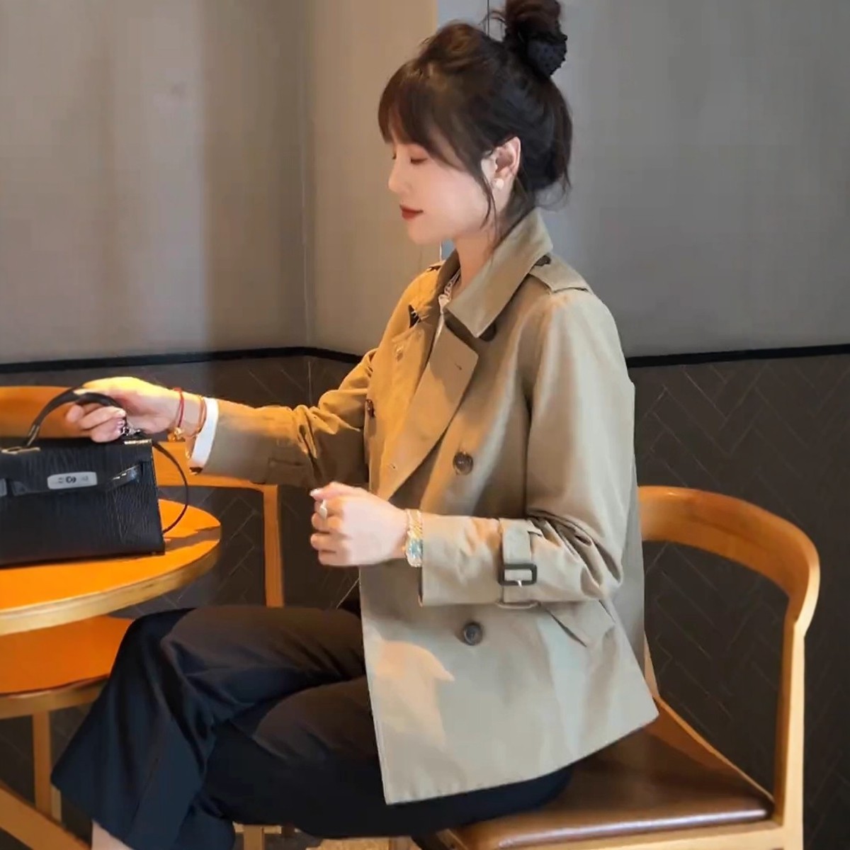 日系风衣外套女短款2025新款时尚