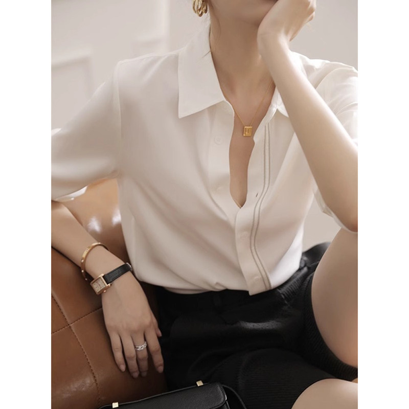 职业白色衬衫女天丝防晒长袖上衣