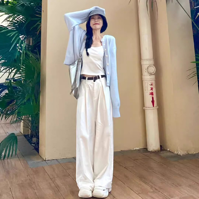 软糯感浅蓝色针织开衫毛衣外套女