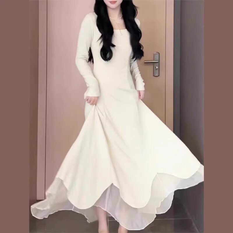 高级感显瘦针织连衣裙女