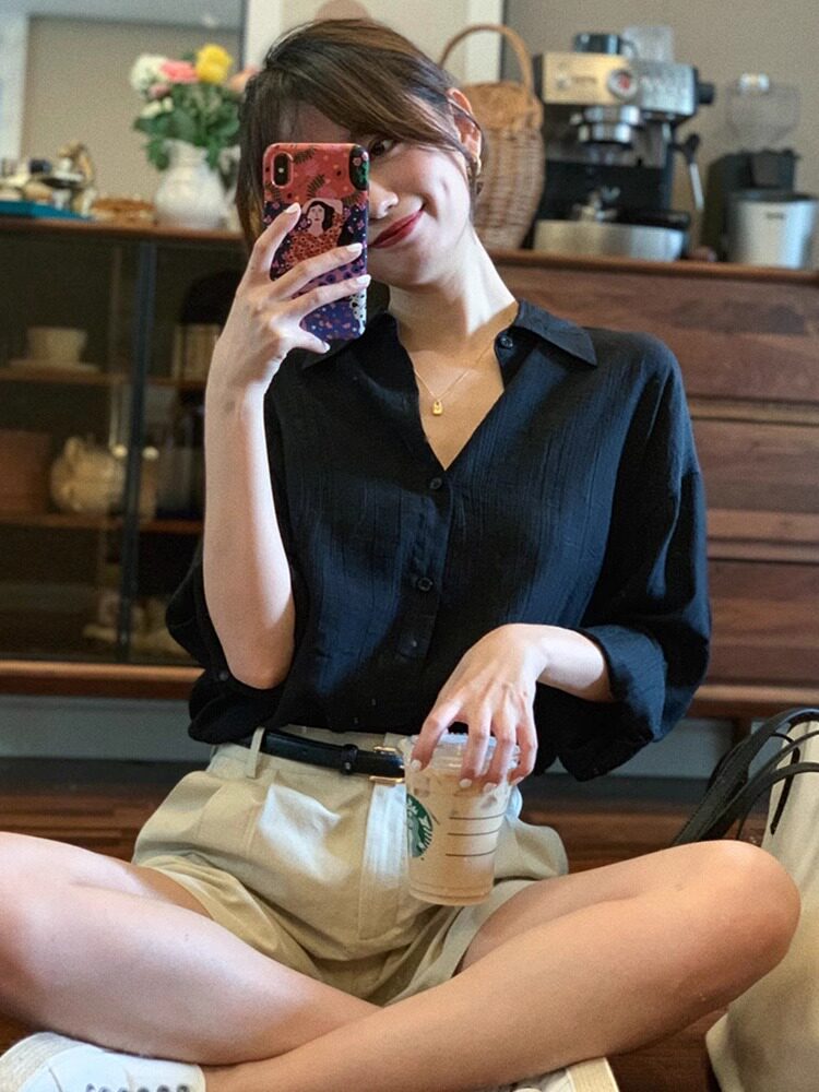 防晒衬衫薄款棉麻罩衫别致上衣