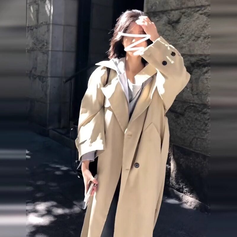 高级感长款风衣外套女
