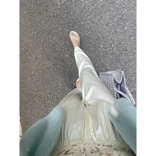 醋酸缎面防晒凉凉裤女冰丝阔腿裤