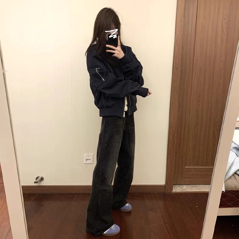 美式复古棒球服飞行员夹克上衣