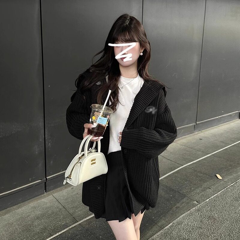 慵懒风高级感针织开衫外套宽松